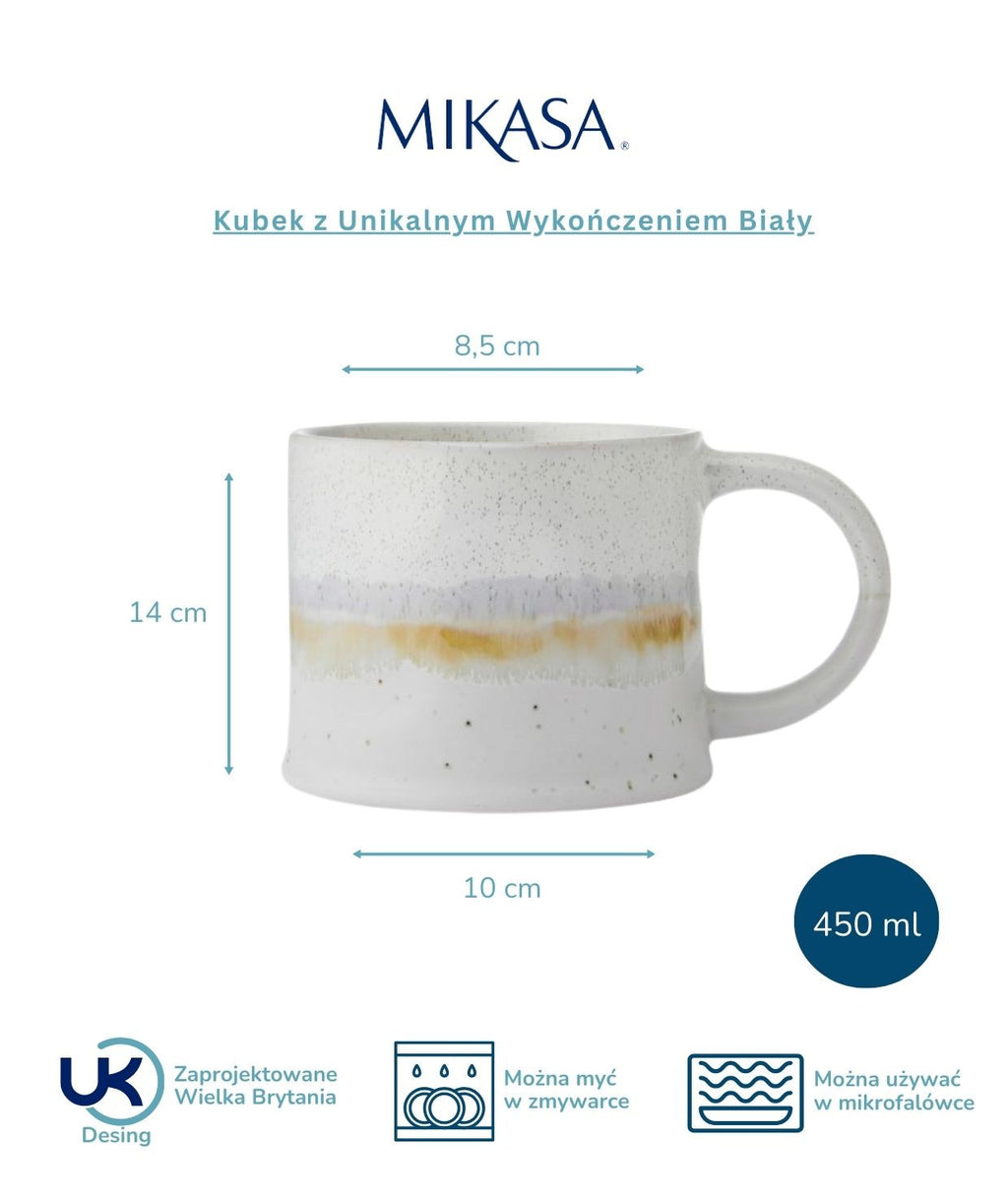 Zbliżenie na fakturę szkliwa kubka Mikasa, każdy egzemplarz jest wyjątkowy | KitchenKraft | Spironik.pl