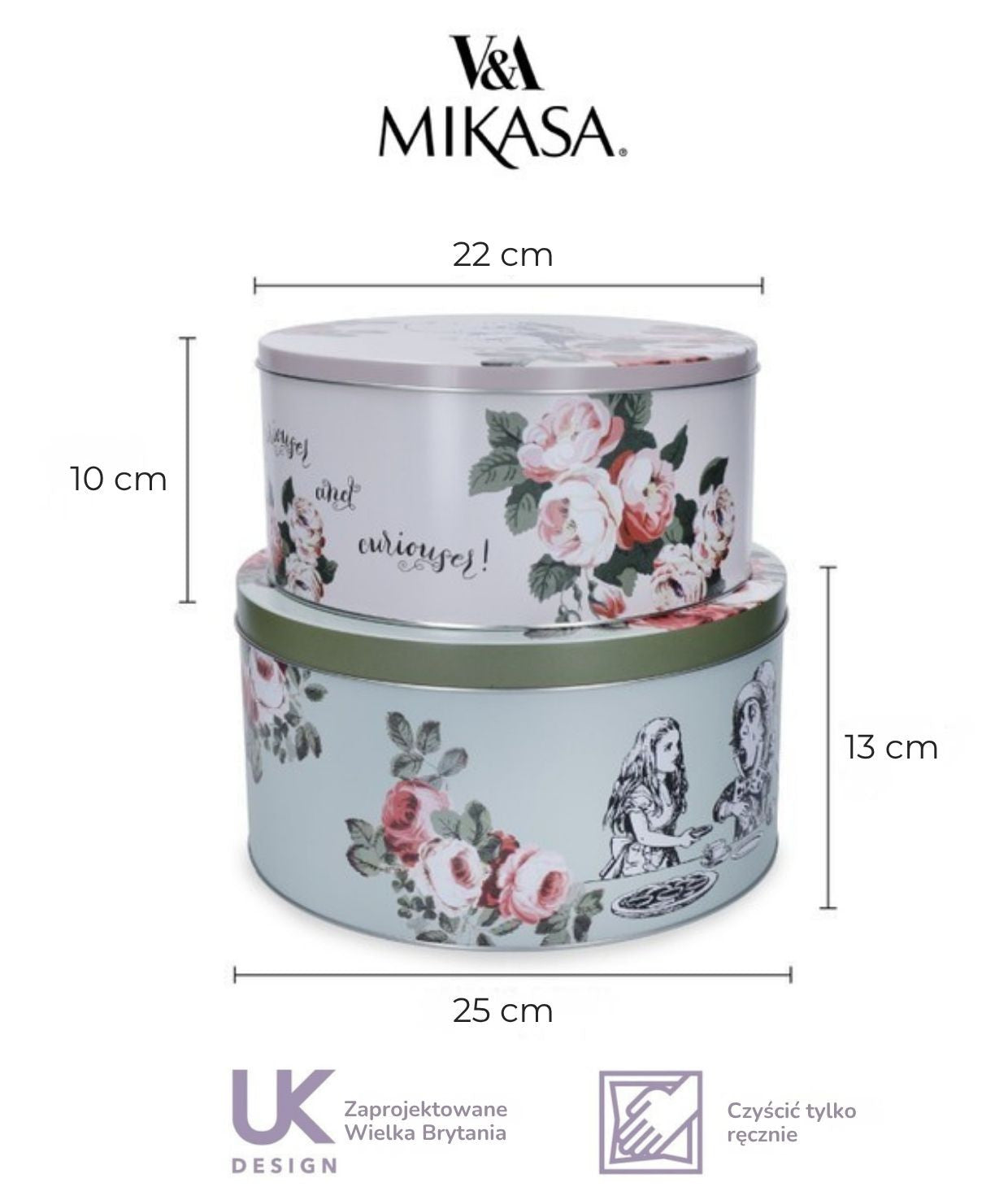 Widok z boku puszki na ciastka, ukazujący subtelne, kwiatowe motywy kolekcji V&A | V&A Victoria & Albert Museum | Spironik.pl