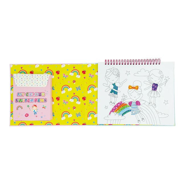 Zestaw Tęczowe Wróżka z boku, prezentujący praktyczne zamknięcie na gumkę | Floss & Rock | Spironik.pl