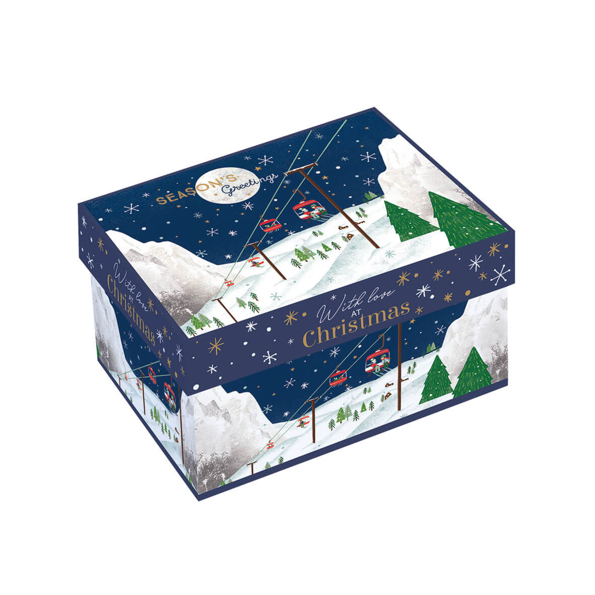 Zbliżenie na detal porcelany kubka z motywem wyciągu narciarskiego, wysoka jakość materiału | EasyLife | Spironik.pl