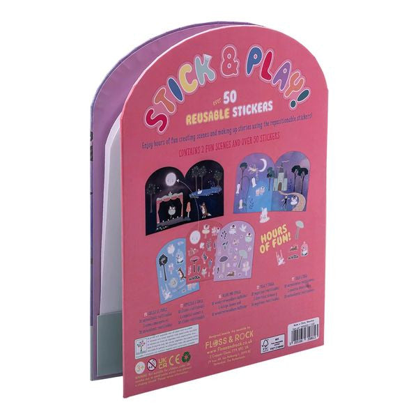 Rozkładana plansza z naklejkami, ukazująca kreatywną zabawę bez bałaganu | Floss & Rock | Spironik.pl