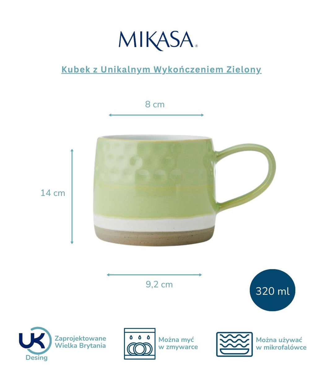 Kubek Mikasa z boku, ukazujący elegancką formę i pojemność 320 ml | KitchenKraft | Spironik.pl