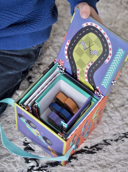 Zestaw do układania z kolorowymi kostkami w różnych pozycjach | Floss & Rock | Spironik.pl