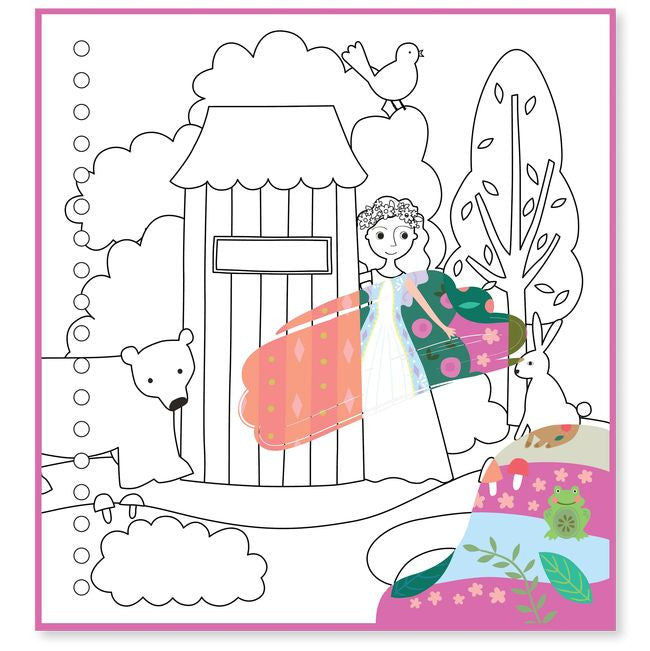 Widok z boku kolorowanki, prezentujący zamknięcie na gumkę i solidną konstrukcję | Floss & Rock | Spironik.pl