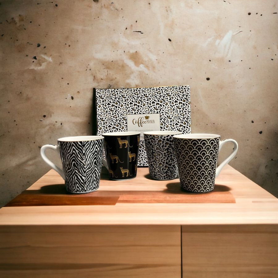 Porcelanowy kubek z motywem sawanny, widok z przodu, pojemność 300 ml | EasyLife | Spironik.pl