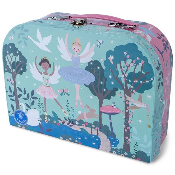 Zestaw herbaciany Baletnice w walizeczce, widok z boku z uchwytem do przenoszenia | Floss & Rock | Spironik.pl