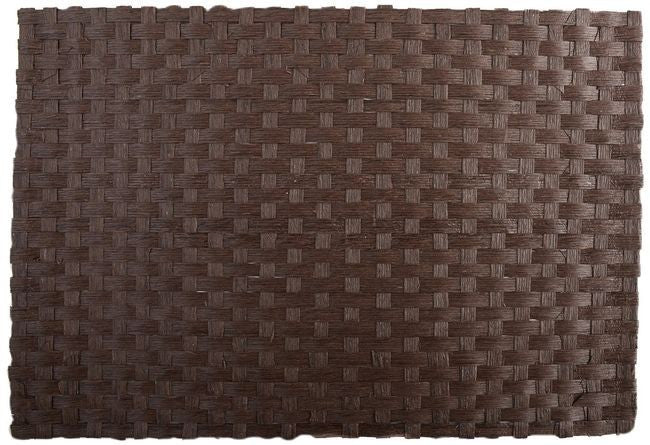 Prostokątna podkładka na stół z ciemno brązowej papierowej wikliny, idealna do kuchni i jadalni | KitchenKraft | Spironik.pl