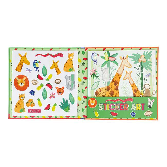 Zbliżenie na pachnące naklejki w zestawie Dżungla, idealne do kreatywnej zabawy | Floss & Rock | Spironik.pl