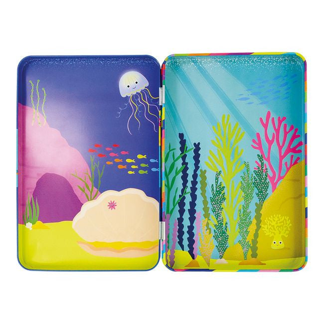 Widok z boku na zamknięte pudełko układanki, wykonane z materiałów pochodzących z recyklingu | Floss & Rock | Spironik.pl