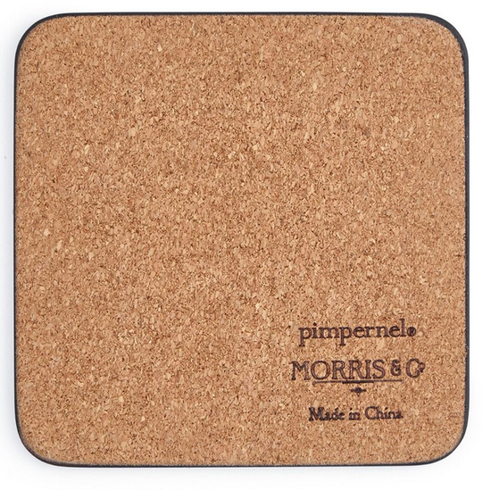 Zestaw sześciu podkładek korkowych z kolekcji Morris & Co., widok z boku na detal wzoru | Pimpernel | Spironik.pl