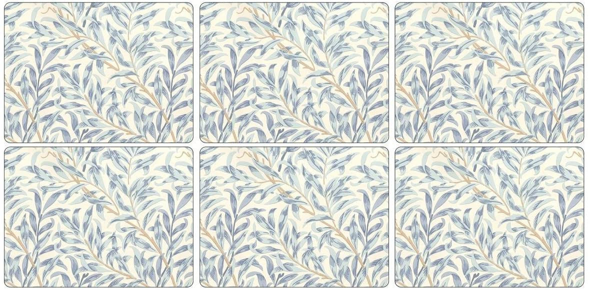 Elegancka podkładka korkowa z niebieskimi wierzbowymi gałązkami, widok z przodu | Pimpernel | Spironik.pl