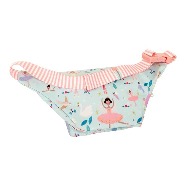 Pojemna nerka baletnice z kieszenią z przodu, widok z boku z detalem materiału | Floss & Rock | Spironik.pl