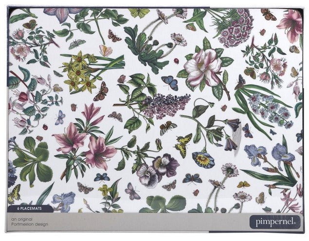 Sada šesti korkových podložek s motivem květin a bylin z kolekce Botanic Garden Chintz | Pimpernel | Spironik.pl
