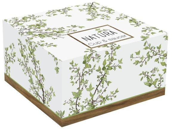 Filiżanka z drewna akacjowego i porcelany, widok z boku ukazujący pojemność 250 ml | EasyLife | Spironik.pl