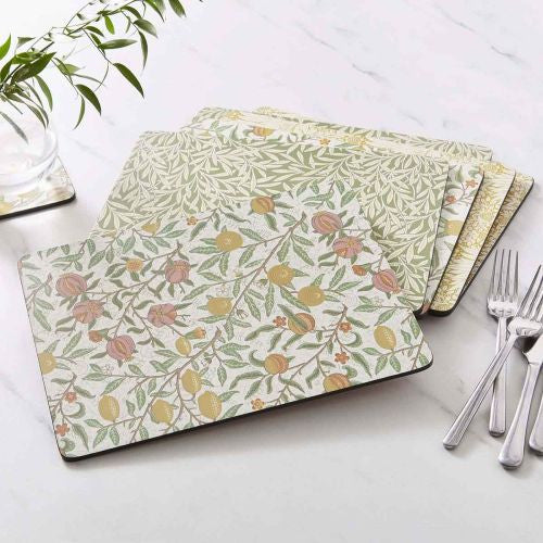 Zestaw sześciu podkładek korkowych Morris & Co. w eleganckim wzorze z twórczości Williama Morrisa | Pimpernel | Spironik.pl