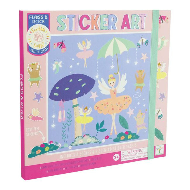 Zestaw pachnących naklejek Baletnice w okładce z elastycznym zapięciem | Floss & Rock | Spironik.pl