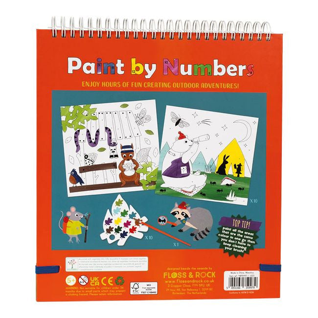 Zestaw do malowania z 10 kartami i paletami farb, widok z boku na zawartość | Floss & Rock | Spironik.pl