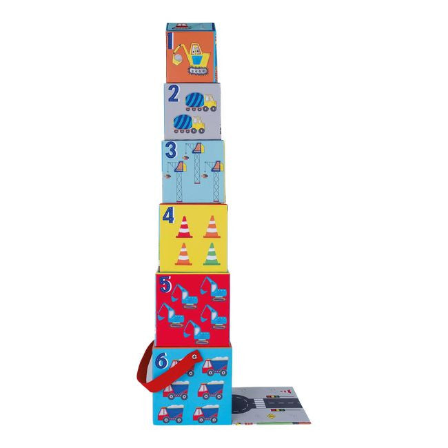 Kolorowe kostki do układania z cyframi i obrazkami, idealne do nauki liczenia | Floss & Rock | Spironik.pl