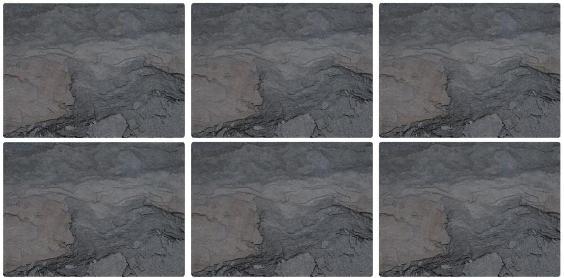 Zestaw sześciu podkładek korkowych z motywem skał łupkowych w kolorze nocnym | Pimpernel | Spironik.pl