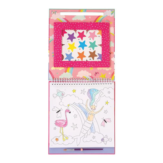 Dziecko malujące obrazek z kolorowanki Maluj po Numerach, w użyciu | Floss & Rock | Spironik.pl