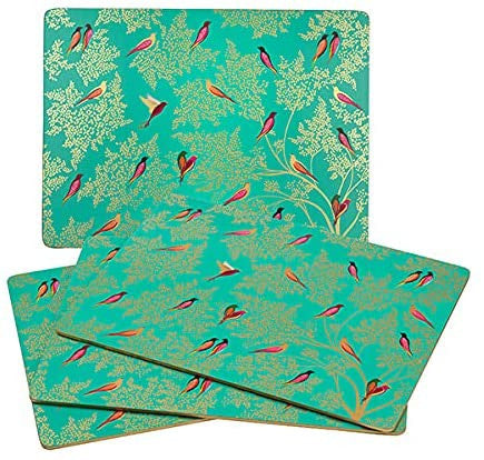 Duże zielone podkładki z wzorem zaczarowanego ogrodu, idealne do dekoracji stołu | Pimpernel | Spironik.pl