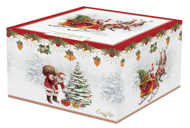 Detal filiżanki porcelanowej z zimowym pejzażem, zbliżenie na wzór i fakturę materiału | EasyLife | Spironik.pl