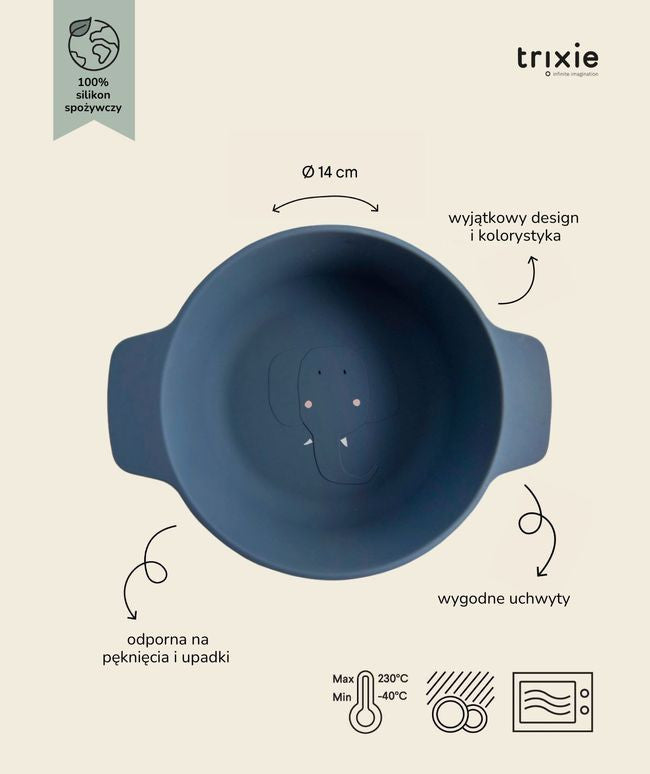 Veselá silikonová miska s roztomilým zvířátkem, odolná proti pádu a prasknutí | Trixie | Spironik.pl