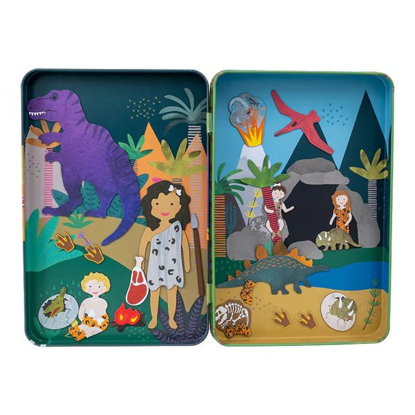 Detal magnetycznych elementów układanki z dinozaurami, wykonanych z materiałów przyjaznych dla środowiska | Floss & Rock | Spironik.pl