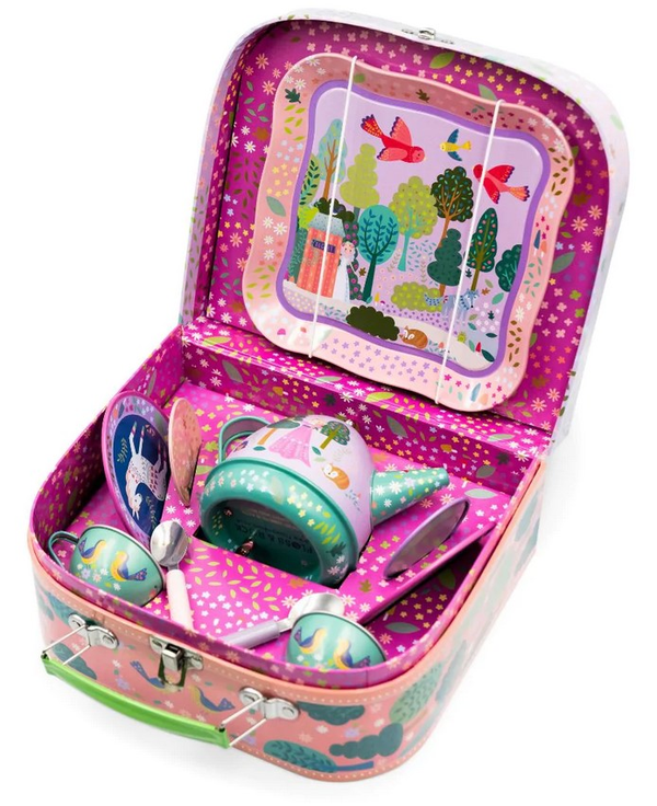 Zestaw Bajkowy Świat z widokiem na poręczną walizeczkę i wszystkie elementy | Floss & Rock | Spironik.pl